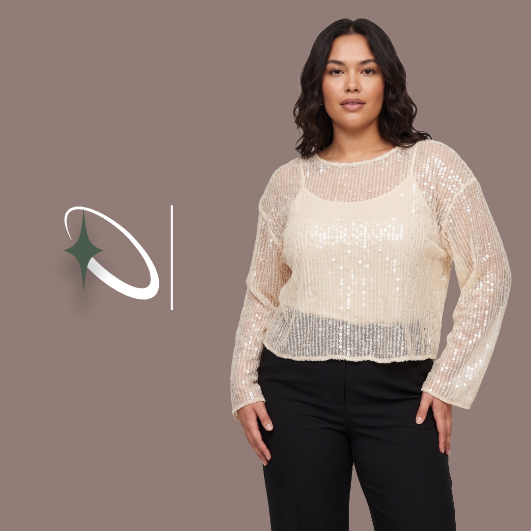 M & S sequin top with detachable cami