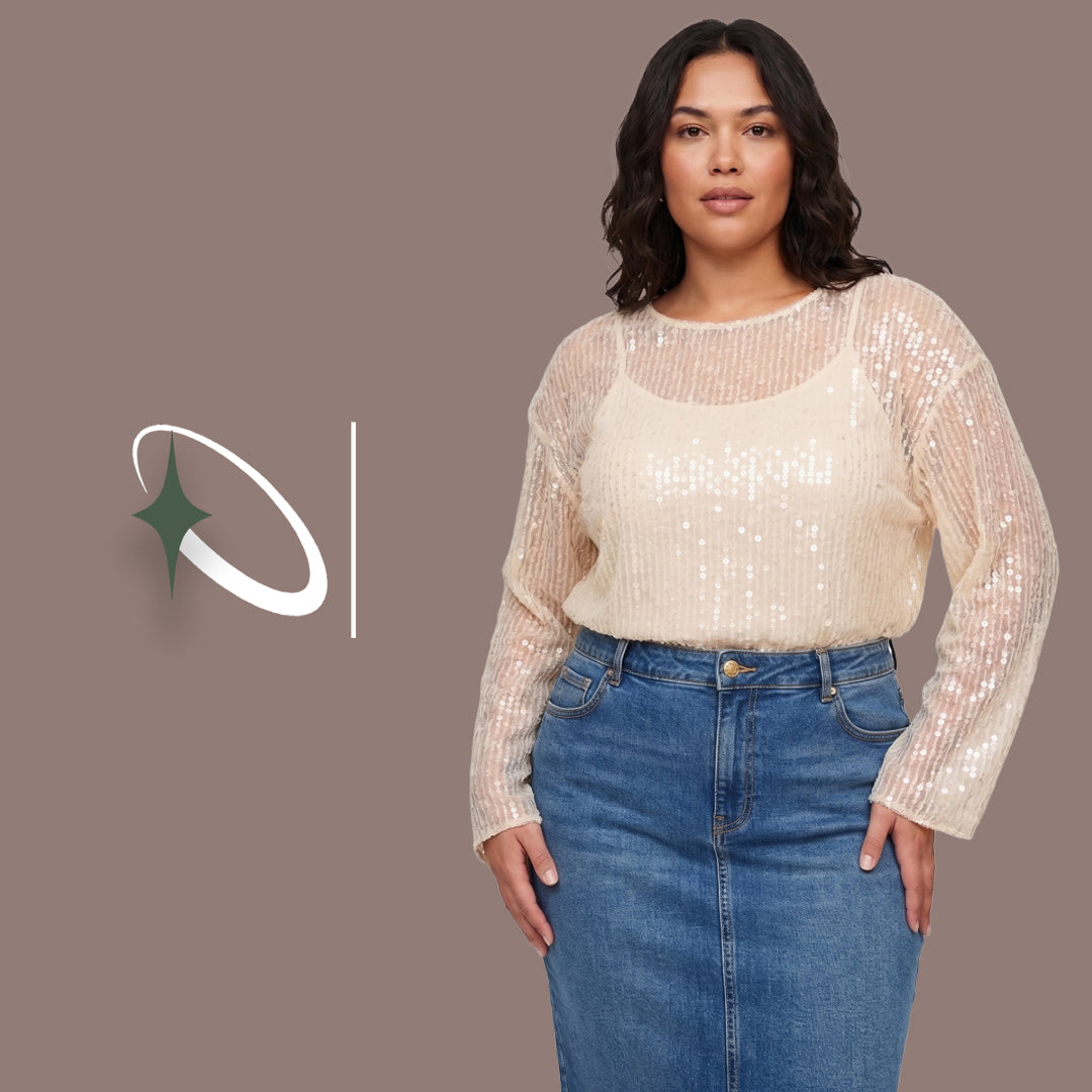 M & S sequin top with detachable cami