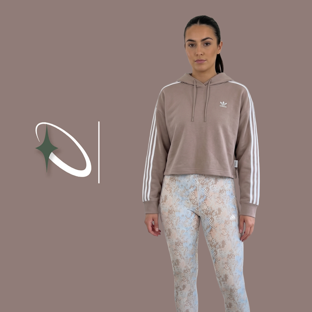Adidas Pastel Snakeskin Print Leggings with side Pockets and zip pocket at back (Preloved)