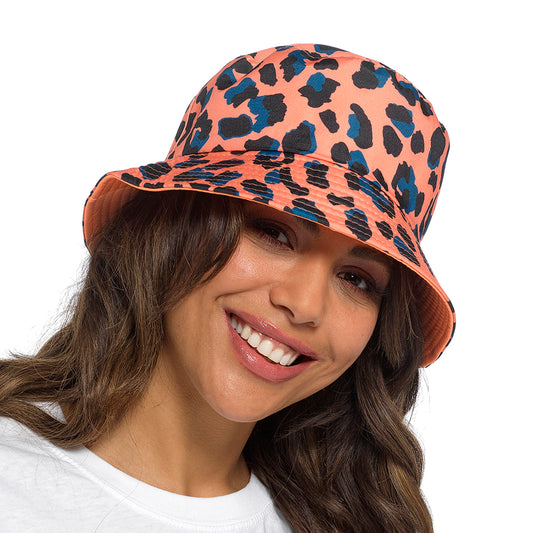 Reversible Leopard Print Bucket Hat for Women