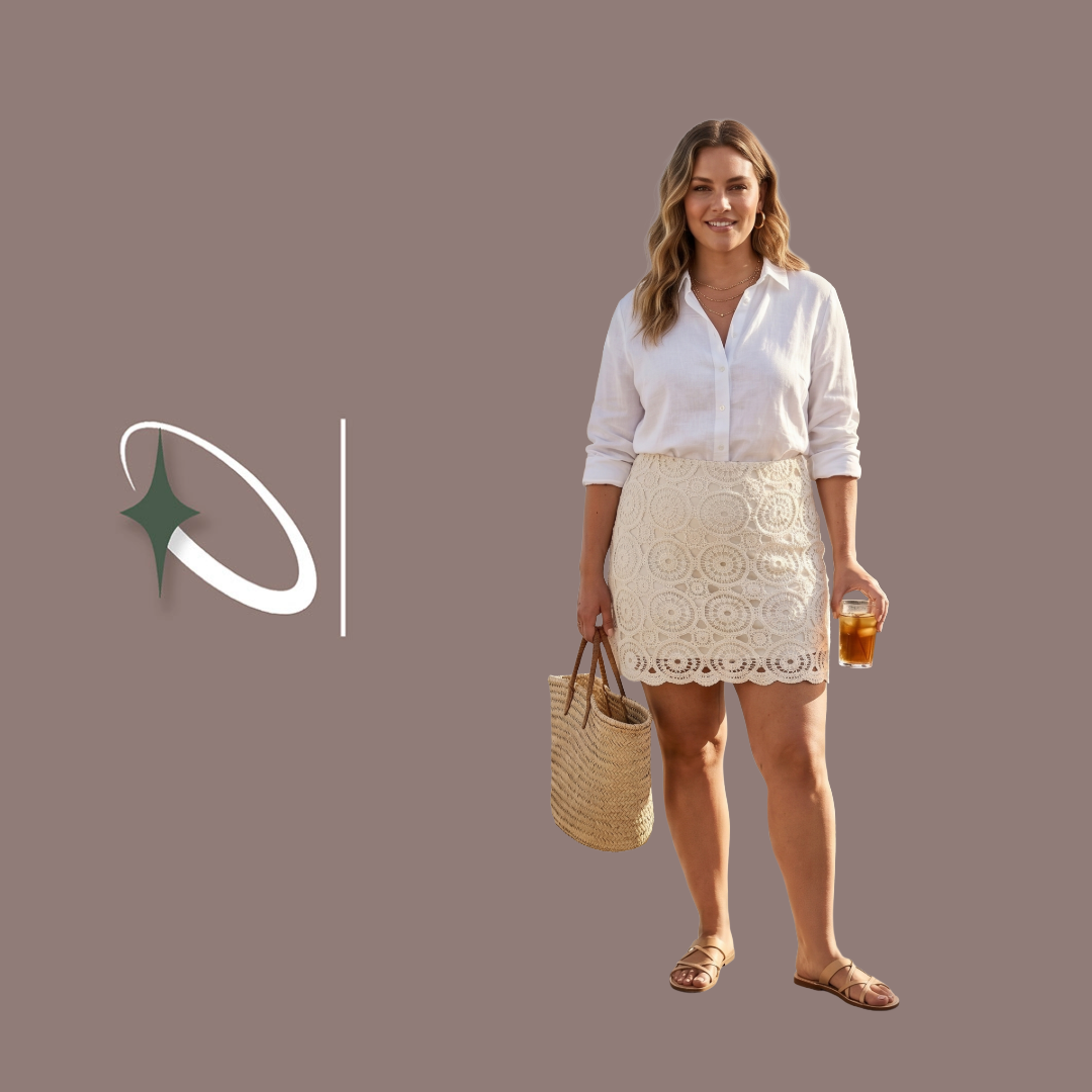 Cream/Ivory Intricate Crochet Lace Mini Skirt (Preloved)