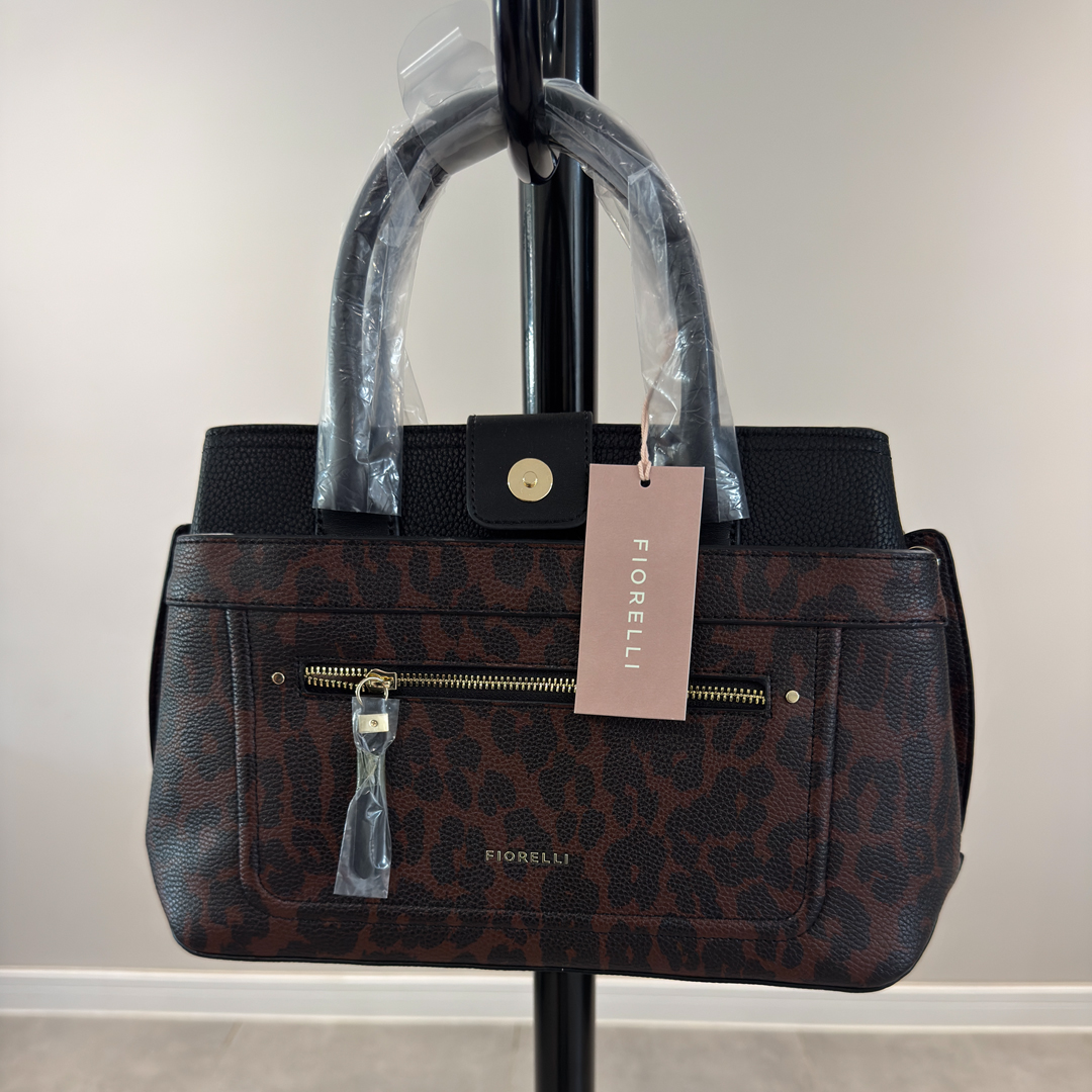 Fiorelli Winter Leopard Satchel Grab Bag (Preloved)