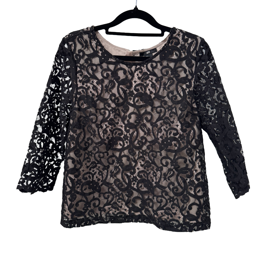 H&M Lined Lace Top