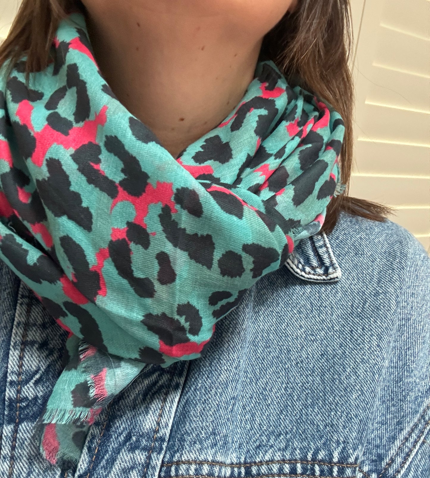 Vibrant Leopard Print Scarf