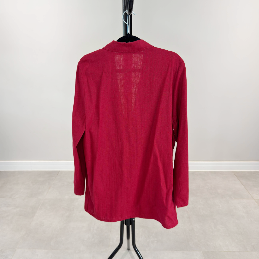 Vintage Marks & Spencer Linen Blend Red Blazer Jacket (Preloved)