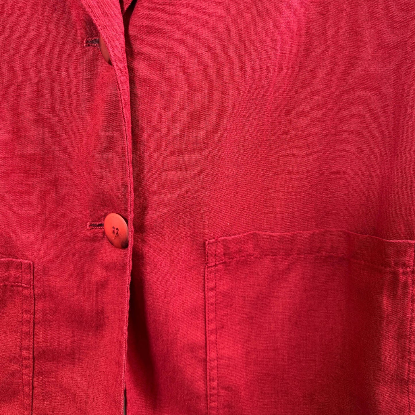 Vintage Marks & Spencer Linen Blend Red Blazer Jacket (Preloved)
