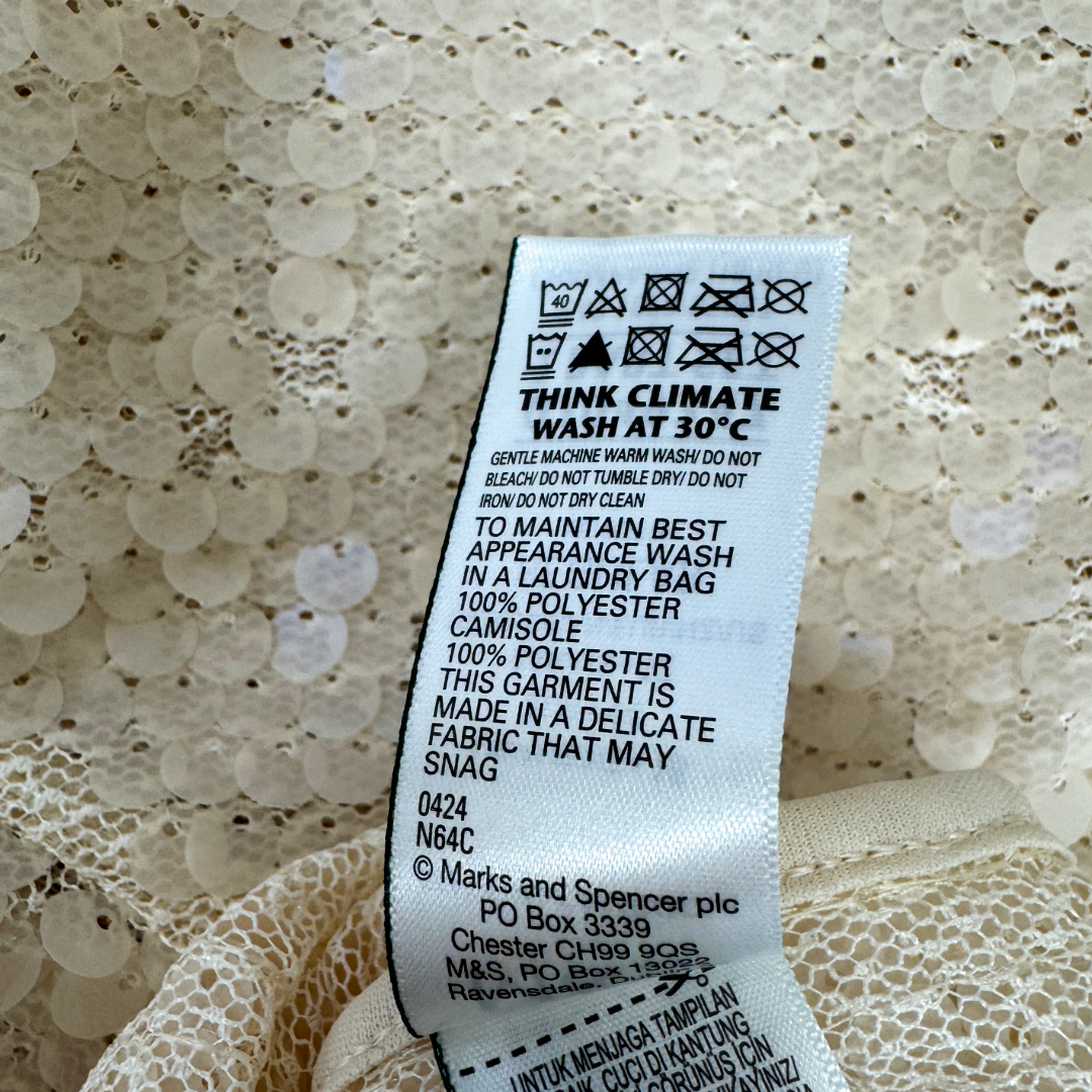 M & S sequin top with detachable cami