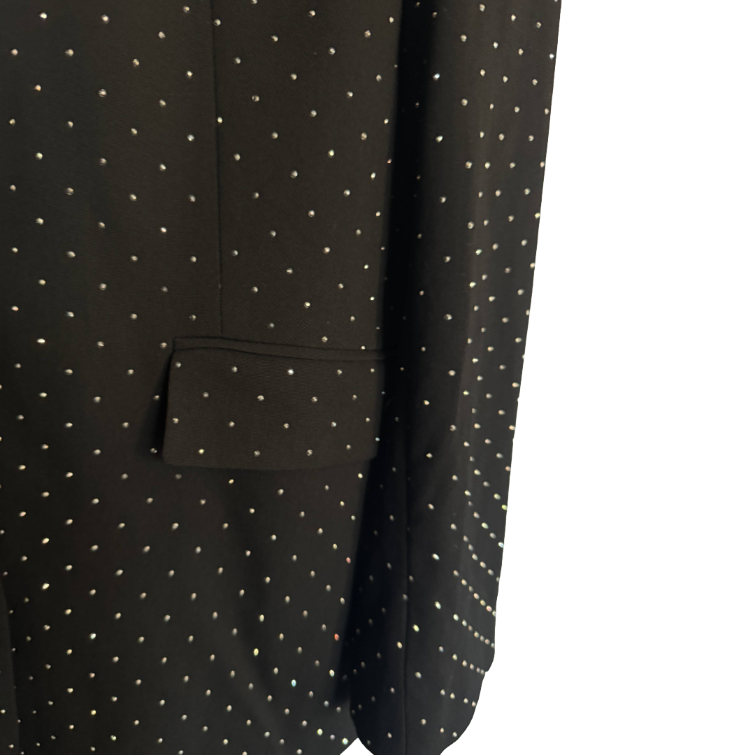 Marks & Spencer Black Tailored Jacket With All-Over Sparkle (Preloved)