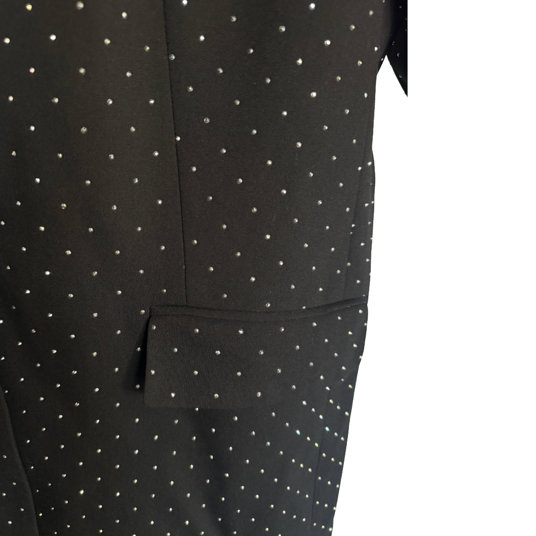 Marks & Spencer Black Tailored Jacket With All-Over Sparkle (Preloved)