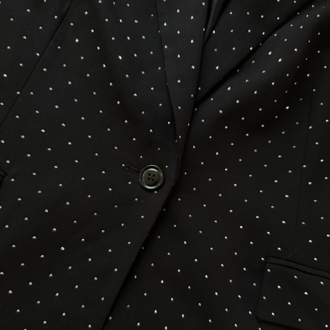 Marks & Spencer Black Tailored Jacket With All-Over Sparkle (Preloved)