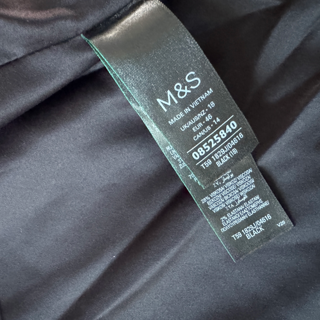 Marks & Spencer Black Tailored Jacket With All-Over Sparkle (Preloved)