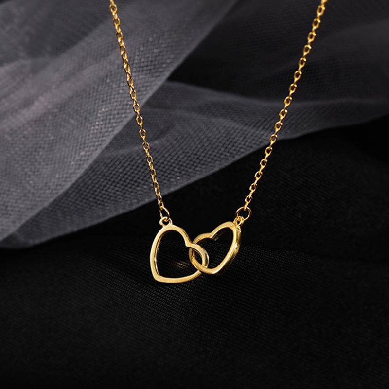 Double Heart Interlocking Necklace