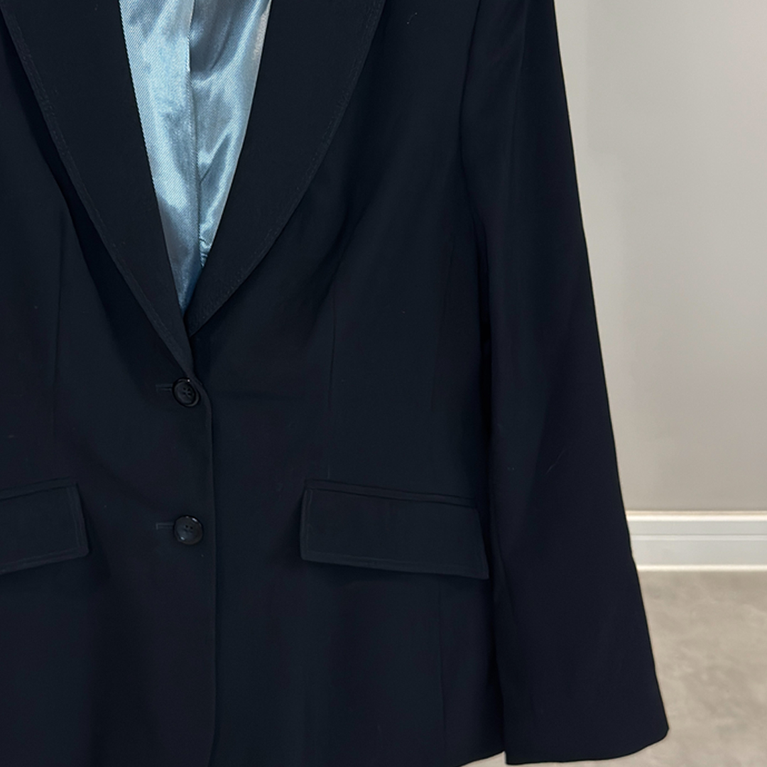 Classic Black Tailored Blazer | Size 12 Petite | (Preloved)