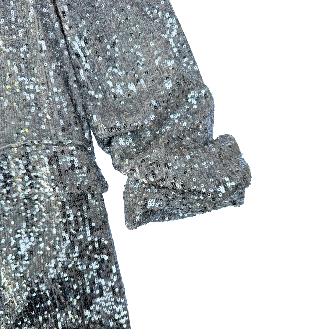 M&S Collection Silver/Champagne Sequin Blazer / Jacket (Preloved)