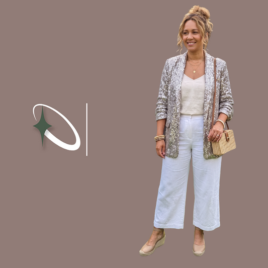 M&S Collection Silver/Champagne Sequin Blazer (Preloved)