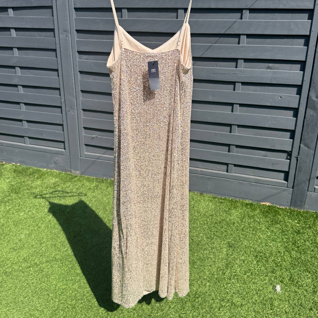 M&S Sparkly Sequin Maxi Dress (Preloved)