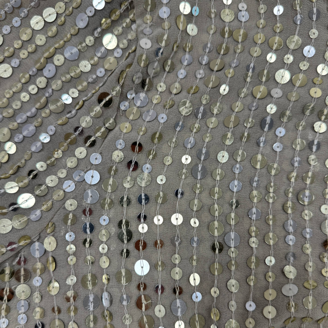River Island Champagne Sequin Drape Wrap Top Blouse (Preloved)