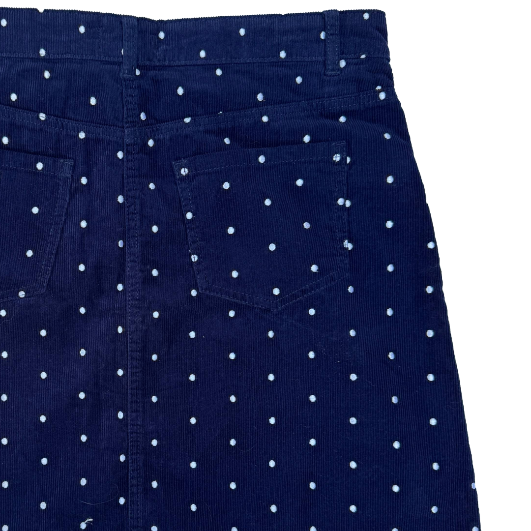 Polka Dot Corduroy Mini Skirt (Preloved)